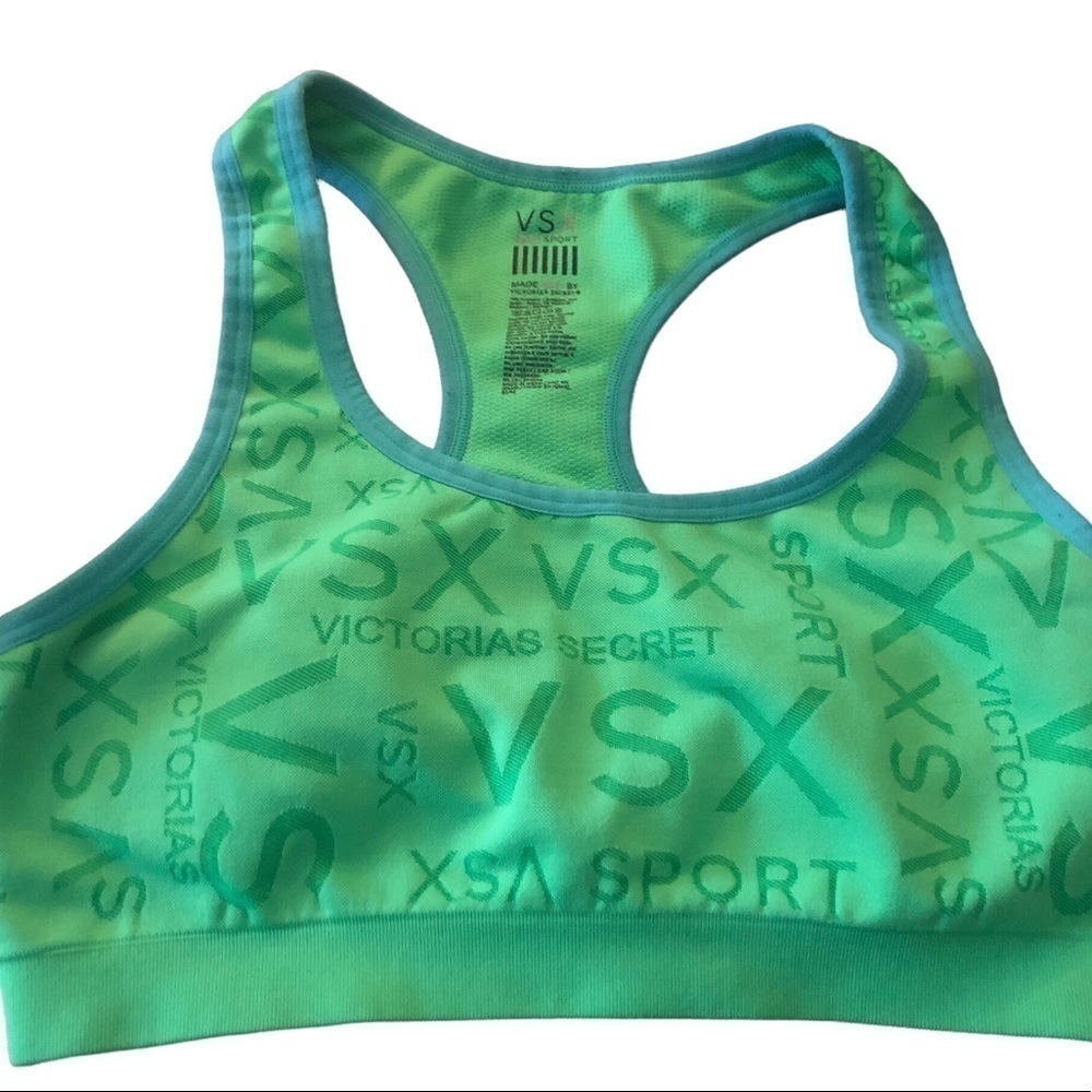 Victoria’s Secret VSX Sexy Sport Bra Sz. M Graphic Logo Racerback Cut-Out